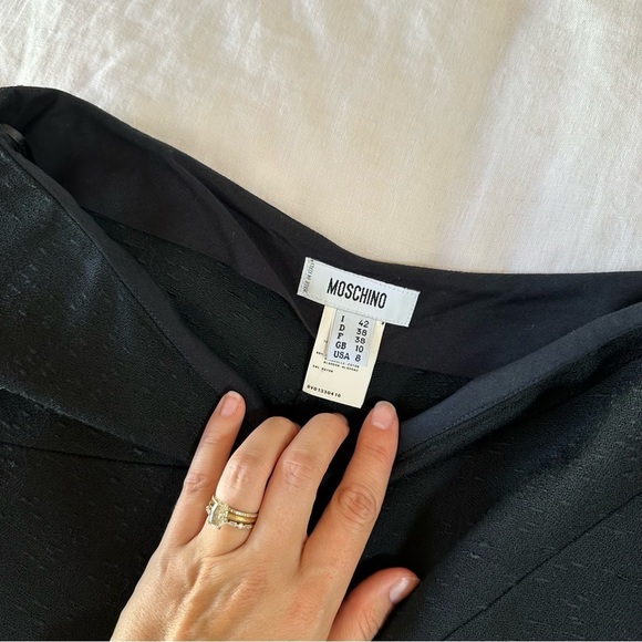 MOSCHINO Textured Flounce A Line Fit & Flare Pleated Skirt Size US 8 - Picture 4 of 9